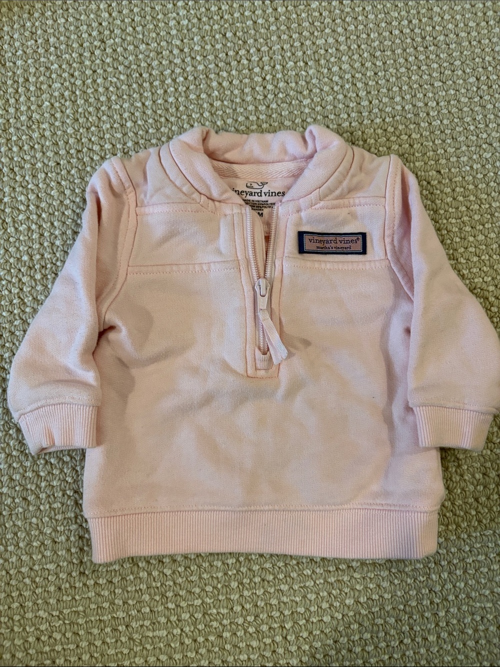 Vineyard Vines Light Pink Baby Half-Zip Pullover